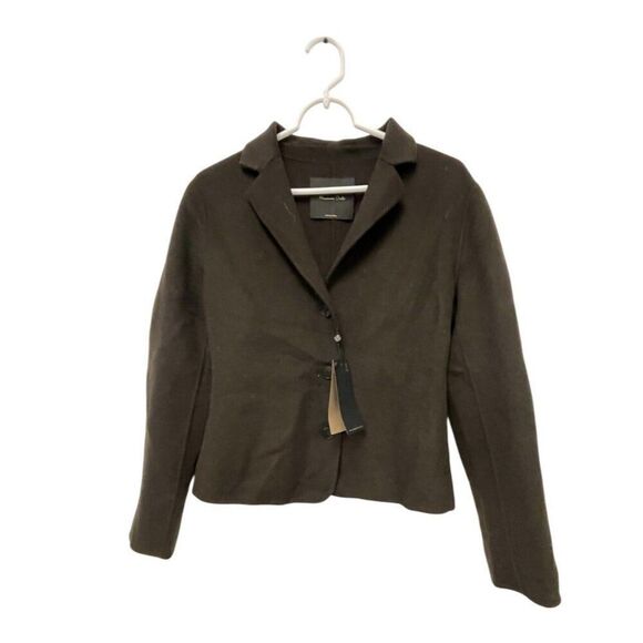 Massimo Dutti Womens Short Jacket Blazer S Small Brown Wool blend 6444/764 NWT - Picture 3 of 12